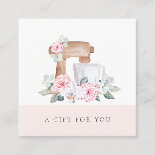 Blush Cake Mixer Catering Floral Gift Certificate (Front)