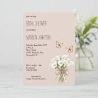 Blush Calla Lilly Floral Butterflies Bridal Shower