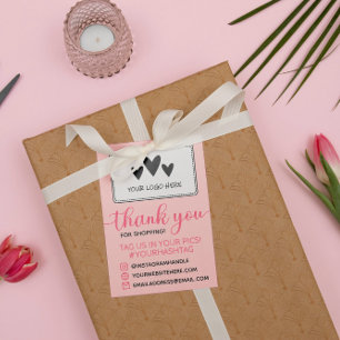 Blush Calligraphy Your Logo Thank You For Shopping