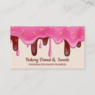 Blush Candy Bakery Pastry Chef Abstract Doughnut Business Card