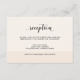 Blush Cascade Subtle Stripes Wedding Reception Enclosure Card