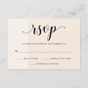 Blush Cascade Subtle Stripes Wedding RSVP Card