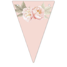 Blush & Champagne Floral Designs Bunting Flag