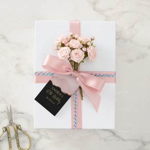 Blush Champagne Gold Glitter Abstract Watercolor Gift Tags