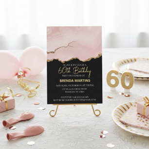 Blush Champagne Gold Glitter  Watercolor Invitation
