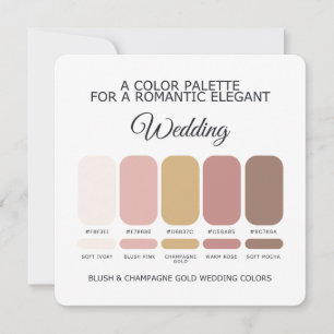 Blush Champagne Gold Wedding Colour Palette Card