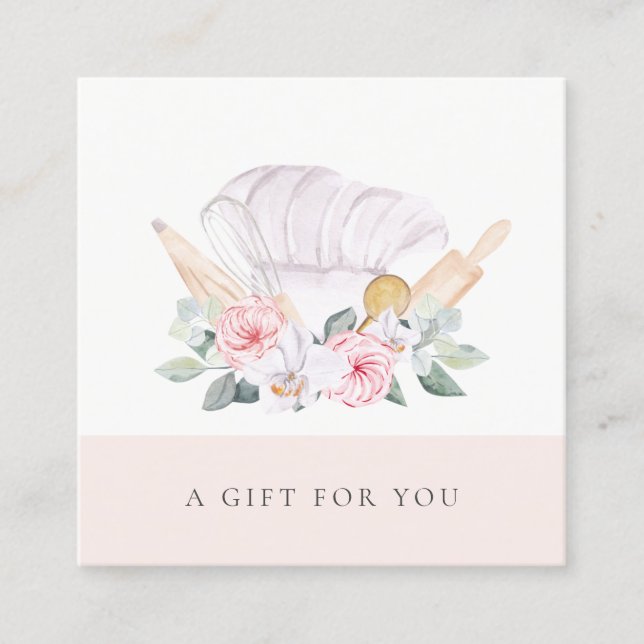 Blush Chef Hat Catering Floral Gift Certificate (Front)