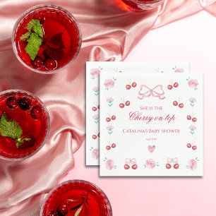 Blush Cherry Blossom Cherry On Top Napkin