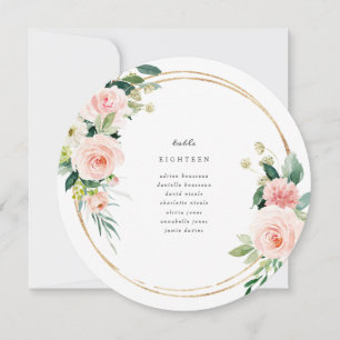 Blush Circle Table Number Seating Cards