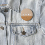Blush Color Block Bride Button<br><div class="desc">Modern and minimal color block button featuring a beautiful typography. Personalize for your bridal party or birthday shindig.</div>