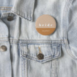 Blush Color Block Bride Button<br><div class="desc">Modern and minimal color block button featuring a beautiful typography. Personalize for your bridal party or birthday shindig.</div>