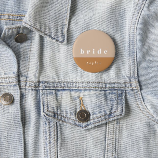 Blush Colour Block Bride Button (In Situ)