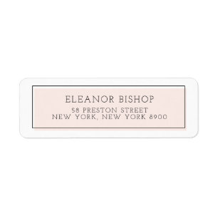 Blush Colour Block Minimalist Return Address Label