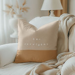 Blush Colour Block Personalised<br><div class="desc">Modern minimal throw pillow featuring a colour block blush pink and sand. Perfect for home decor and gifts for teachers,  new home owners,  newlyweds,  and more.</div>
