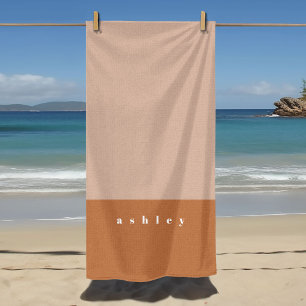 Blush Colour Block Personalised Beach Towel