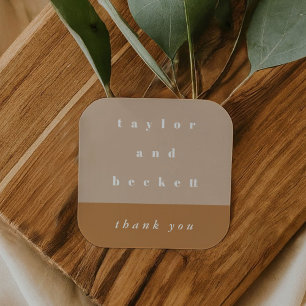 Blush Colour Block Personalised Thank You Sticker