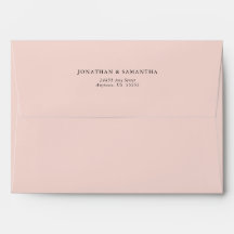 Blush Coloured Simple Return Address