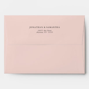 Blush Coloured Simple Return Address Envelope