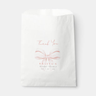 Blush Coquette Bow Bridal Shower Thank You Favour Bags