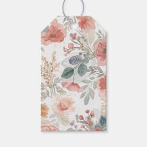Blush Coral Garden Floral Watercolor Pattern