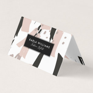 Blush Crash Modern BrushStrokes Composition Business Card