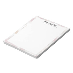 Blush Cream Floral Name Notepad Cute Personalise