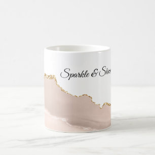 Blush Cream Gold Sparkle Abstract Coffee Mug