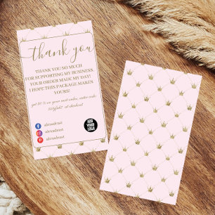 Blush Crown Chic Minimal Thank You Card