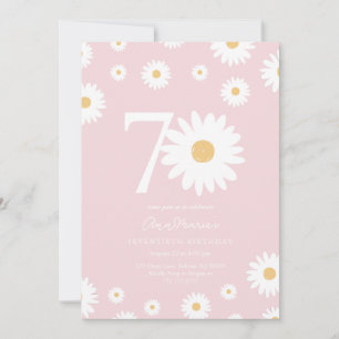 Blush Daisy 70th Birthday Invitation