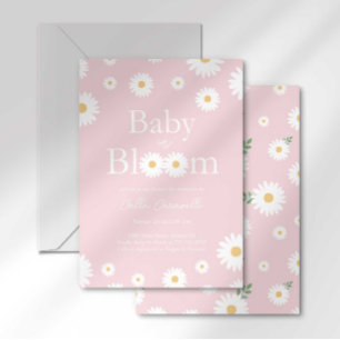 Blush Daisy Baby in Bloom Baby Shower Invitation