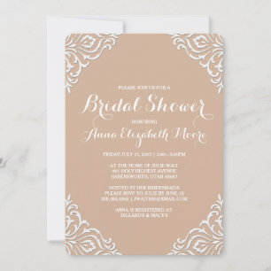 Blush Damask Elegant Bridal Shower Invitation