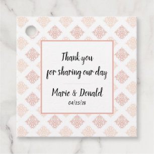 Blush Damask Pretty Custom Favour Tags