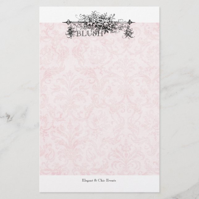 Blush Damask Stationery Packages (Front)