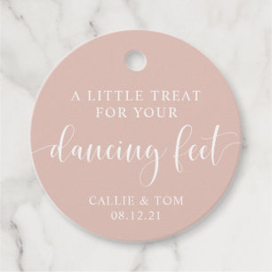 Blush Dancing Feet Flip Flop Wedding Favour Tag
