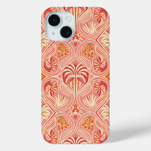 Blush Deco Palm Throw Pillow iPhone 15 Case