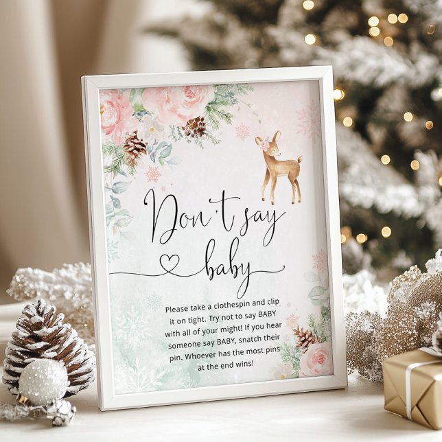 Blush deer pink winter Don't say baby game Poster (Creator Uploaded)