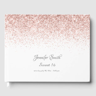 Blush Diamonds Glitter Sweet Sixteen Guest Book