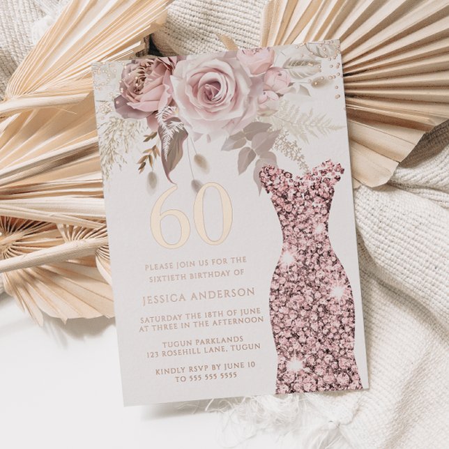 Blush Dress Fabulous 60th Birthday Party Rose Gold (Creator Uploaded)