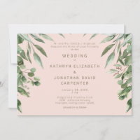 Blush Dripping Eucalyptus Modern Wedding