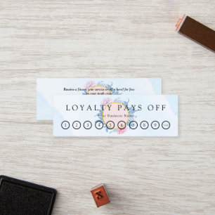 Blush Dusty Blue Watercolor Loyalty Punch Card