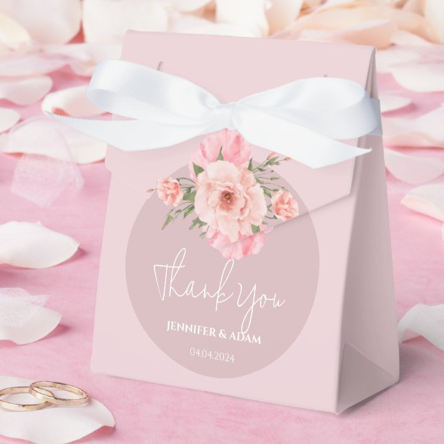 Blush Dusty Pink Floral Bridal Wedding Shower  Favour Box (Wedding)