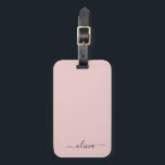 Blush Dusty Pink Girly Script Monogram Name Modern Luggage Tag<br><div class="desc">Blush Dusty Pink Monogram Add Your Own Name Script Signature Pillow. The luggage bag tag makes the perfect sweet 16 birthday,  wedding,  bridal shower,  baby shower or bachelorette party gift for someone who loves a chic elegant and modern style.</div>