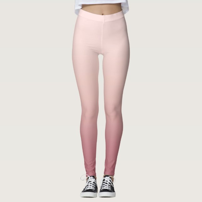 Blush Dusty Pink Gradient Leggings (Front)