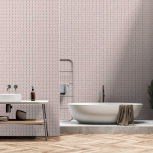 Blush Dusty Pink Grey White Dot Pattern Wallpaper