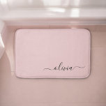 Blush Dusty Pink Modern Script Girly Monogram Name Bath Mat<br><div class="desc">Blush Pink - Dusty Pink Simple Script Monogram Name Bath Mats. This makes the perfect graduation,  birthday,  wedding,  bridal shower,  anniversary,  baby shower or bachelorette party gift for someone that loves glam luxury and chic styles.</div>