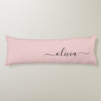 Blush Dusty Pink Modern Script Girly Monogram Name