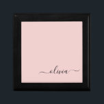 Blush Dusty Pink Modern Script Girly Monogram Name Gift Box<br><div class="desc">Blush Dusty Pink Simple script Monogram Name Jewellery Keepsake Box. This makes the perfect graduation,  birthday,  wedding,  bridal shower,  anniversary,  baby shower or bachelorette party gift for someone that loves glam luxury and chic styles.</div>