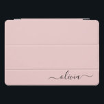 Blush Dusty Pink Modern Script Girly Monogram Name iPad Pro Cover<br><div class="desc">Blush Dusty Pink Simple Script Monogram Name Laptop Case. This makes the perfect sweet 16 birthday,  wedding,  bridal shower,  anniversary,  baby shower or bachelorette party gift for someone that loves glam luxury and chic styles.</div>