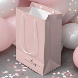 Blush Dusty Pink Modern Script Girly Monogram Name Medium Gift Bag<br><div class="desc">Blush Dusty Pink Simple Script Monogram Name Gift Bag. This makes the perfect sweet 16 birthday,  wedding,  bridal shower,  anniversary,  baby shower or bachelorette party gift bag for someone that loves glam luxury and chic styles.</div>