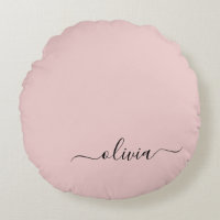 Blush Dusty Pink Modern Script Girly Monogram Name